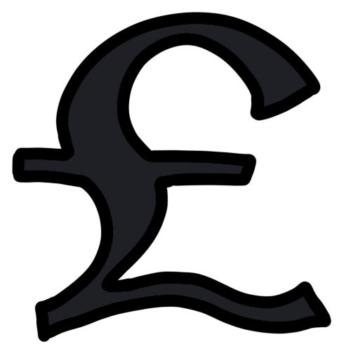 A black British pound symbol.